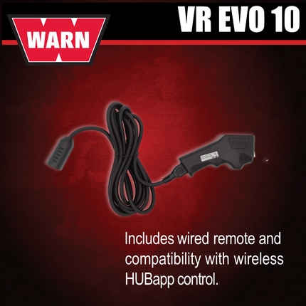 WARN VR EVO 10 Standard Duty Elec Winch for 1/2-ton trucks, Jeeps, and SUVs, 12V DC, 10,000lb Line Pull, 90 ft Steel Cable with Roller Fairlead, IP68 Waterproof, Includes "H" shaped hyperlink shackle