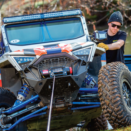 Warn R25-S Rope Winch - 2,500 lb. Pulling Capacity with EPIC Hyperlink H-Shackle