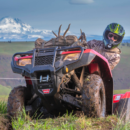 WARN VRX 25 Powersport Winch – 2,500 lb Line Pull Rating with Steel Rope, Waterproof IP68 Design for ATV/UTV Recovery, Trail Riding & Utility Work, Includes "H" shaped hyperlink shackle