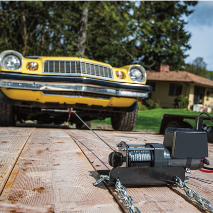 WARN 5000 DC Series, 5000lb Pulling Capacity, Heavy-Duty 12V w/ Steel Cable,Hook & Remote Control, Powerful Utility Winch for Trailers, Workshops, Etc, EPIC Dual Pin "H" Shape Shackle Hyperlink