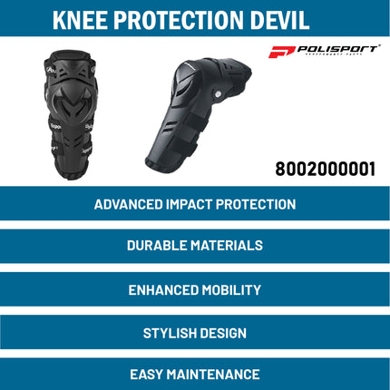 Polisport Knee Protection Devil for Off-Road- Adjustable Ergonomic Guard, Junior