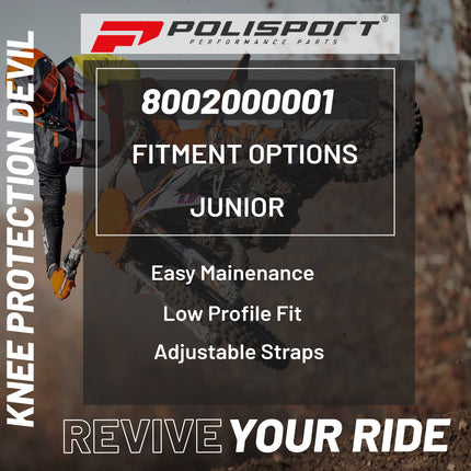 Polisport Knee Protection Devil for Off-Road- Adjustable Ergonomic Guard, Junior