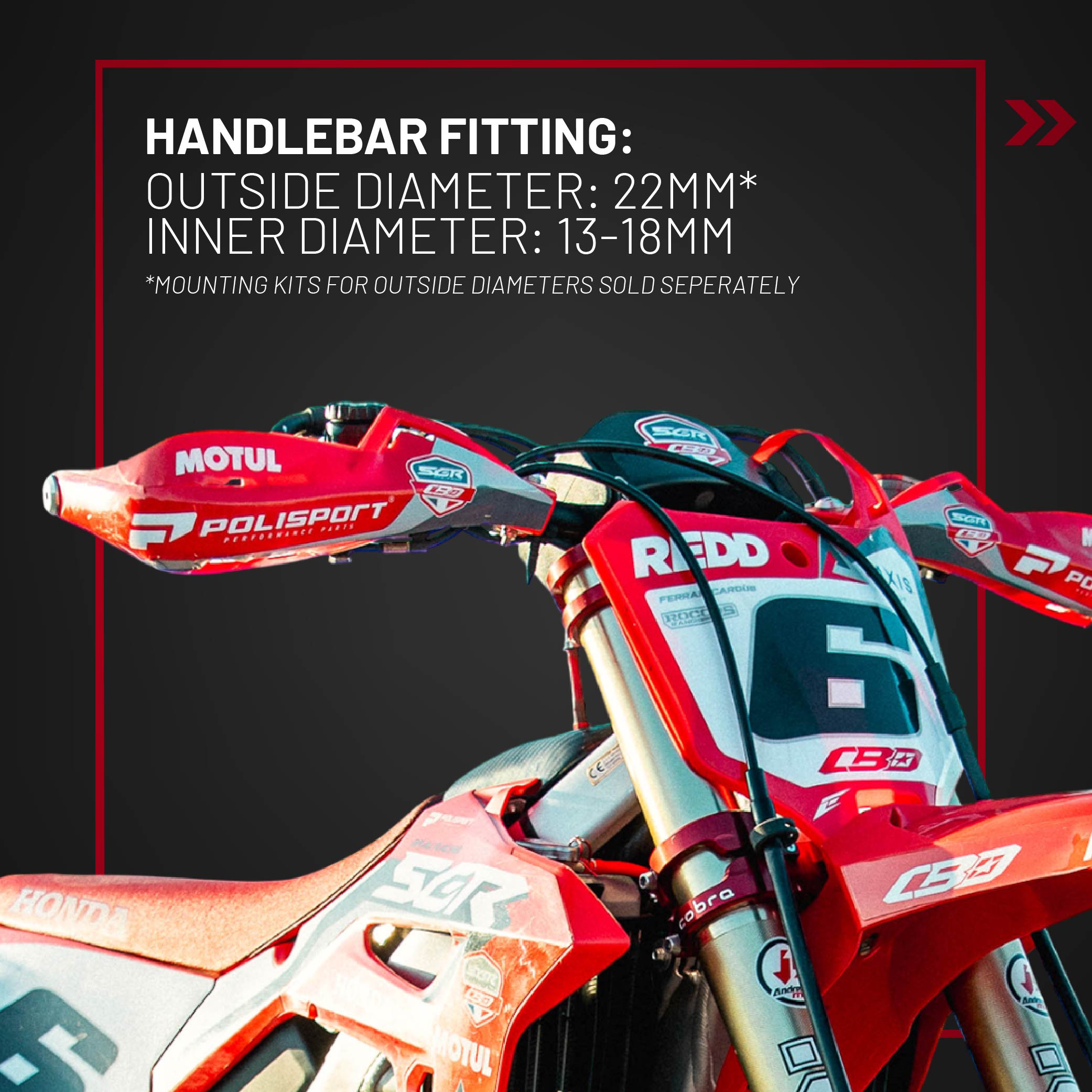 Polisport Evolution Integral Handguards for Motocross Motorcycles