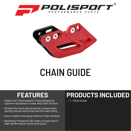 Polisport Motocross Motorcycles (MX) Chain Guide for GasGas EC 200-350 (2018-2024), MC125 (2018-2023), MC250F (2018-2023), MC450F (2018-2023), XC (2018-2020) Dirt Bikes - Red