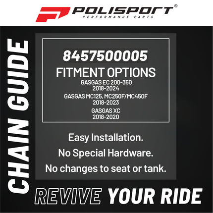 Polisport Motocross Motorcycles (MX) Chain Guide for GasGas EC 200-350 (2018-2024), MC125 (2018-2023), MC250F (2018-2023), MC450F (2018-2023), XC (2018-2020) Dirt Bikes - Red