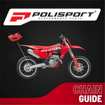 Polisport Motocross Motorcycles (MX) Chain Guide for GasGas EC 200-350 (2018-2024), MC125 (2018-2023), MC250F (2018-2023), MC450F (2018-2023), XC (2018-2020) Dirt Bikes - Red