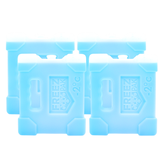 Freez Pak Extra Cold -2°C (28°F) 2.5lb Ice Pack Block - Reusable & Compact Ice Substitute Pack for Lunch Boxes, Coolers, Fishing, Sporting Events, Beach & Camping Trips - Made in the USA (4-Pack)