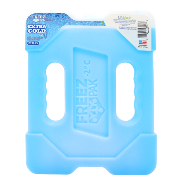 Freez Pak Extra Cold -2°C (28°F) 4.5lb Ice Pack Block - Reusable & Compact Ice Substitute Pack for Lunch Boxes, Coolers, Fishing, Sporting Events, Beach & Camping Trips - Made in the USA (Single)