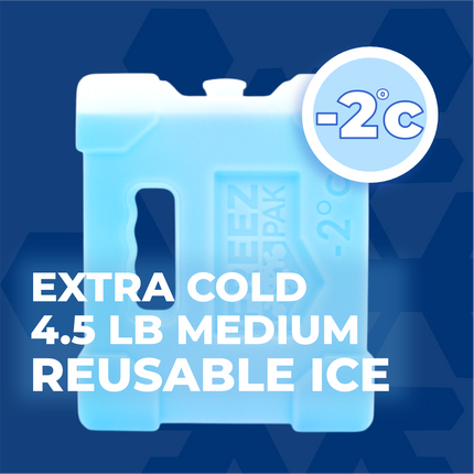 Freez Pak Extra Cold -2°C (28°F) 4.5lb Ice Pack Block - Reusable & Compact Ice Substitute Pack for Lunch Boxes, Coolers, Fishing, Sporting Events, Beach & Camping Trips - Made in the USA (Single)