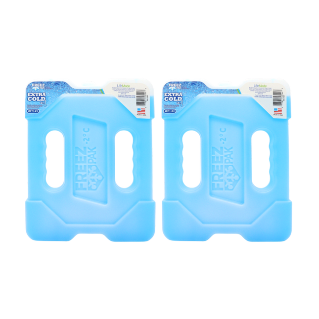Freez Pak Extra Cold -2°C (28°F) 4.5lb Ice Pack Block - Reusable & Compact Ice Substitute Pack for Lunch Boxes, Coolers, Fishing, Sporting Events, Beach & Camping Trips - Made in the USA (2-Pack)