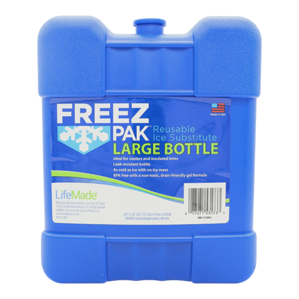 Freez Pak Large 2lb Ice Pack Block - Reusable & Compact Ice Substitute Pack for Lunch Boxes, Coolers, Fishing, Sporting Events, Beach & Camping Trips - Made in the USA (Single)