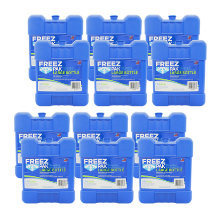 Freez Pak Large 2lb Ice Pack Block - Reusable & Compact Ice Substitute Pack for Lunch Boxes, Coolers, Fishing, Sporting Events, Beach & Camping Trips - Made in the USA (12-Pack)