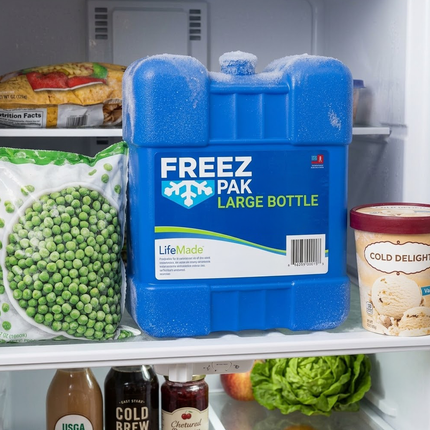 Freez Pak Large 2lb Ice Pack Block - Reusable & Compact Ice Substitute Pack for Lunch Boxes, Coolers, Fishing, Sporting Events, Beach & Camping Trips - Made in the USA (4-Pack)
