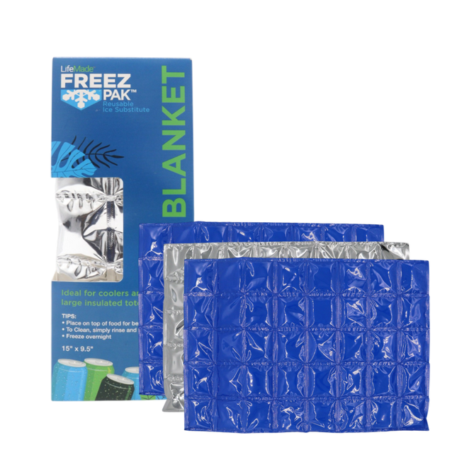 Freez Pak Reusable Flexible Ice Blanket Sheet – Non-Toxic, Leak-Proof Cooler Ice Substitute for Camping, Picnics, and Travel (3 Pack)