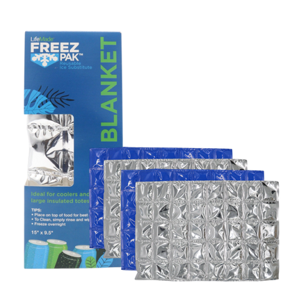 Freez Pak Reusable Flexible Ice Blanket Sheet – Non-Toxic, Leak-Proof Cooler Ice Substitute for Camping, Picnics, and Travel (4 Pack)