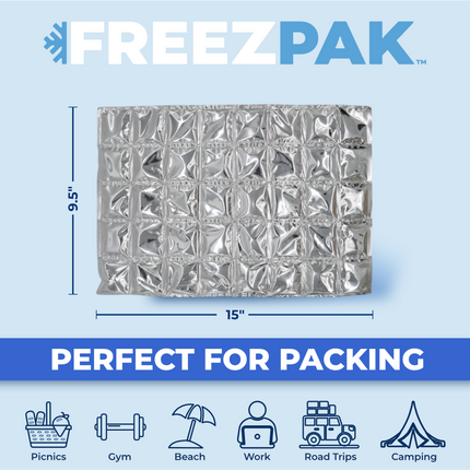 Freez Pak Reusable Flexible Ice Blanket Sheet – Non-Toxic, Leak-Proof Cooler Ice Substitute for Camping, Picnics, and Travel (4 Pack)