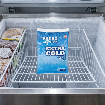 Freez Pak Extra Cold -2°C (28°F) 1lb Ice Pack Bag - Reusable & Compact Ice Substitute Pack for Lunch Boxes, Coolers, Fishing, Sporting Events, Beach & Camping Trips - Made in the USA (4-Pack)