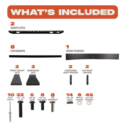 Sherpa 122744 The Storm Half Height Roof Rack for Ford F150 SuperCrew Truck - Full-Length Aluminum, 1/4" Side Panels, Modification Required, Black Textured Powder Coat Finish