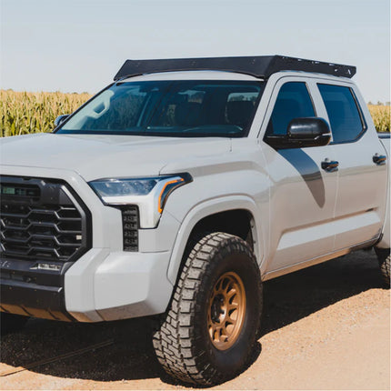 Sherpa 129744 The Grizzly Half Height Roof Rack for Toyota Tundra CrewMax - Full-Length Aluminum, 1/4" Side Panels, Modification Required, Black Textured Powder Coat Finish