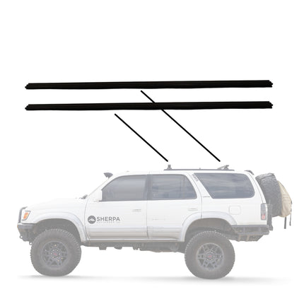 Sherpa 149100 Universal Roof Track Load Bars 43" (Pair) - Low-Profile Aluminum Crossbars for Vehicles, Canopies & Campers with M6 & M8 Track Nuts - Includes Flat & Contoured Mounting Feet