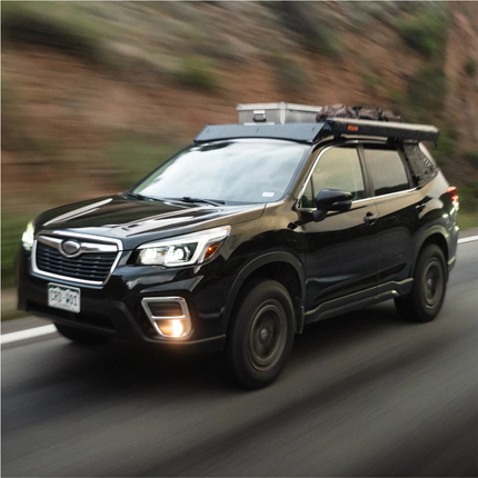 Sherpa 152844 The Fremont Full Height Roof Rack for 2019-2024 Subaru Forester - Full-Length Aluminum, 1/4" Side Panels, Drill-Free No Modification, Black Textured Powder Coat Finish