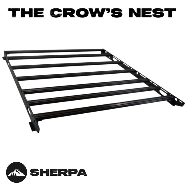 Sherpa 162644 Crows Nest Universal Truck Topper Rack for 5.5ft Bed with 56" Crossbar -  1/4" Aircraft-Grade Aluminum, Drill-Free, Adjustable Feet for Topper Fit