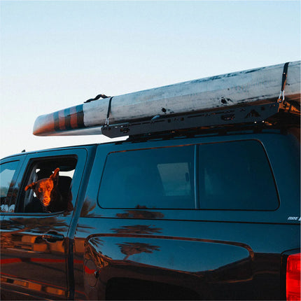 Sherpa 164544 Crows Nest Universal Truck Topper Rack for 6.5ft Bed with 55" Crossbar - 1/4" Aircraft-Grade Aluminum, Drill-Free, Adjustable Feet for Topper Fit