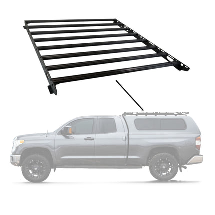 Sherpa 164644 Crows Nest Universal Truck Topper Rack for 6.5ft Bed with 56" Crossbar - 1/4" Aircraft-Grade Aluminum, Drill-Free, Adjustable Feet for Topper Fit