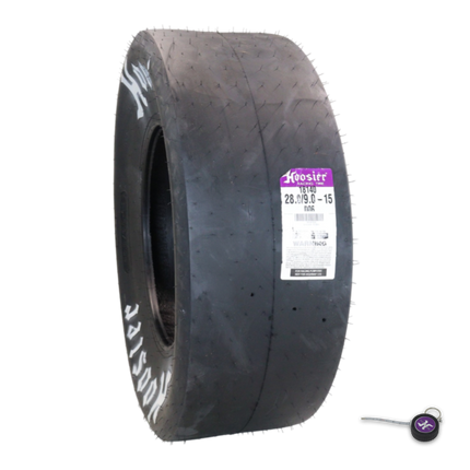 Hoosier 18140D06 Rear Drag Racing Slick - 28.0/9.0-15 D06 Compound Bias-Ply Tire Engineered for Maximum Traction and Launch Performance  Includes Collector Miniature Tire Keychain
