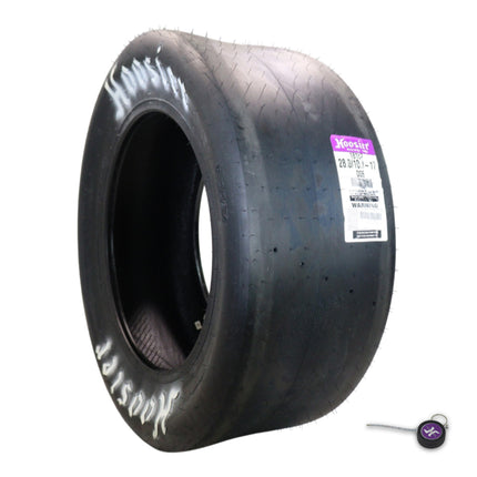 Hoosier 18157D06 Rear Drag Racing Slick - 28.0/10.0-17 D06 Compound Bias-Ply Tire Engineered for 17-Inch Wheels Includes Collector Miniature Tire Keychain