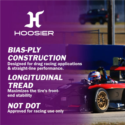 Hoosier 18157D06 Rear Drag Racing Slick - 28.0/10.0-17 D06 Compound Bias-Ply Tire Engineered for 17-Inch Wheels Includes Collector Miniature Tire Keychain (2 Pack)