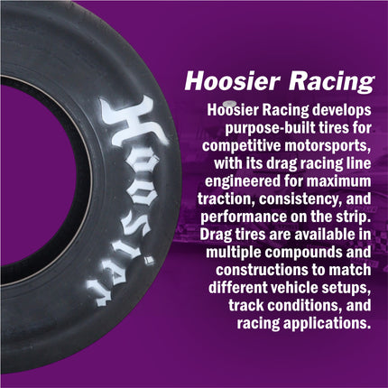 Hoosier 18157D06 Rear Drag Racing Slick - 28.0/10.0-17 D06 Compound Bias-Ply Tire Engineered for 17-Inch Wheels Includes Collector Miniature Tire Keychain (2 Pack)