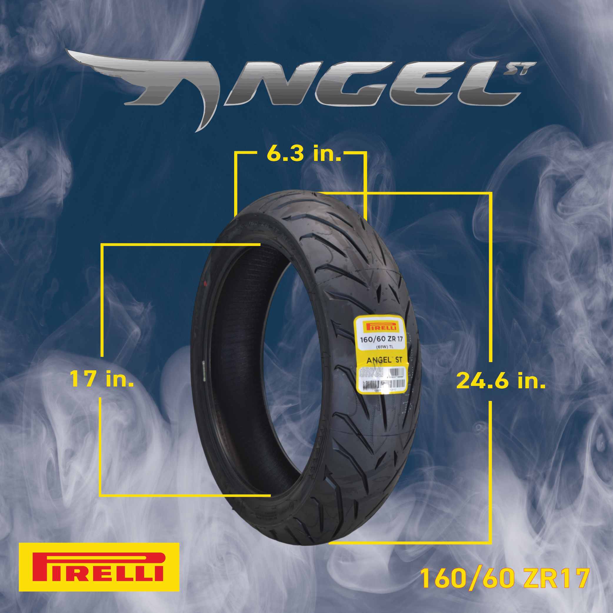 Pirelli 1868800 Single Angel ST Sports Touring 160/60ZR-17 69W Rear Motorcycle Tire