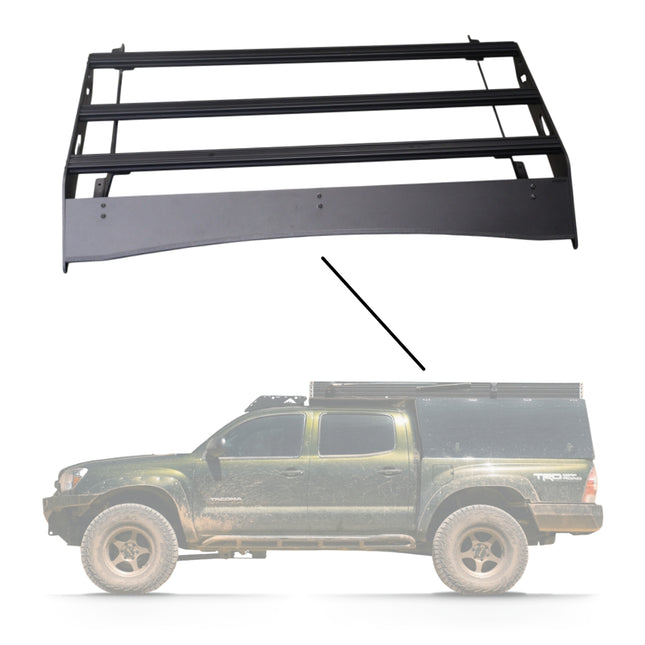 Sherpa 194744 The Animas Half Height 30" Roof Rack for 2005-2023 Toyota Tacoma - Full-Length Aluminum, 1/4" Side Panels, Drill-Free No Modification, Black Textured Powder Coat Finish