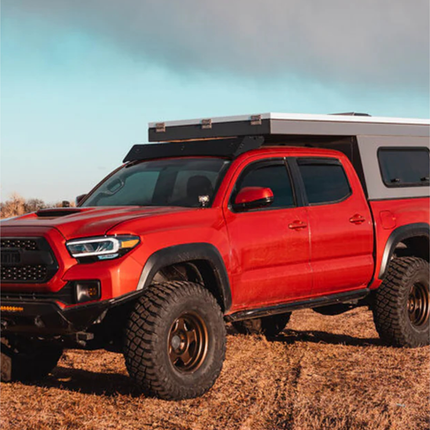 Sherpa 194744 The Animas Half Height 30" Roof Rack for 2005-2023 Toyota Tacoma - Full-Length Aluminum, 1/4" Side Panels, Drill-Free No Modification, Black Textured Powder Coat Finish