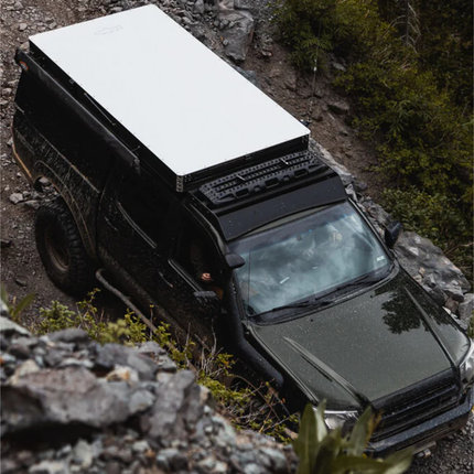 Sherpa 194744 The Animas Half Height 30" Roof Rack for 2005-2023 Toyota Tacoma - Full-Length Aluminum, 1/4" Side Panels, Drill-Free No Modification, Black Textured Powder Coat Finish