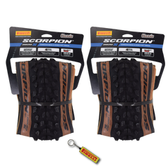 Pirelli Scorpion Enduro S Classic Tan 65-622 (29x 2.6) MTB Bicycle Tire  - Designed for Demanding XC Courses, 60TPI and Hard Wall Casing- Mountain Bike Tire w/Keychain (2 Pk)
