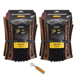 Pirelli Scorpion XC M Classic 60-622 (29x 2.4) MTB Bicycle Tire  - Designed for Hardpacked Courses and Mixed Terrains, 120TPI and ProWall Casing- Mountain Bike Tire w/Keychain (2 Pk)