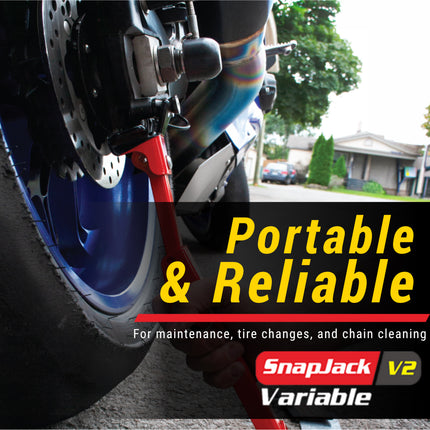 Tirox Snapjack V2 Motorcycle Compact Portable Jack Stand Kickstand with Durable Metallic Finish