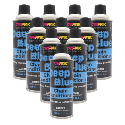 TRIPAK Deep Blue Chain Conditioner – Advanced Anti-Wear & Corrosion Spray (10 Pack) for Farm Machinery, Baler Chains, Industrial Drive Systems, Motorcycles & Power Tools, Non-Stick Shield