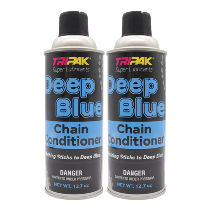 TRIPAK Deep Blue Chain Conditioner – Advanced Anti-Wear & Corrosion Spray (2 Pack) for Farm Machinery, Baler Chains, Industrial Drive Systems, Motorcycles & Power Tools, Non-Stick Shield