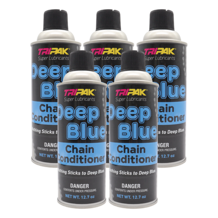 TRIPAK Deep Blue Chain Conditioner – Advanced Anti-Wear & Corrosion Spray (5 Pack) for Farm Machinery, Baler Chains, Industrial Drive Systems, Motorcycles & Power Tools, Non-Stick Shield