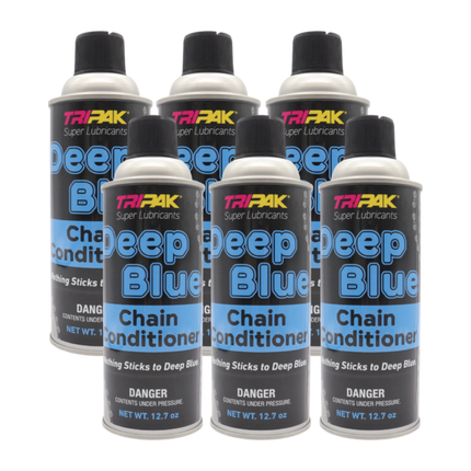 TRIPAK Deep Blue Chain Conditioner – Advanced Anti-Wear & Corrosion Spray (6 Pack) for Farm Machinery, Baler Chains, Industrial Drive Systems, Motorcycles & Power Tools, Non-Stick Shield