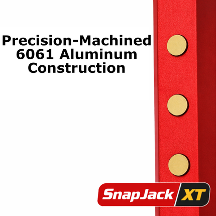 SnapJack XTrail Pro Motorcycle Stand – Portable 6061 Aluminum Lift Tool for Chain Maintenance, Flat Tire Repair & Off‑Road Use  13–20" Adjustable Height, Rubber Grip Base, HDPE Cradle, Travel Bag