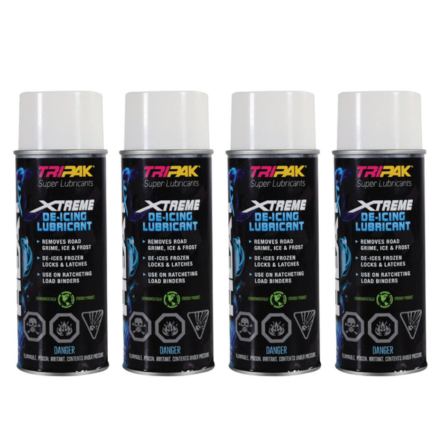 TRIPAK Heat Xtreme - Lubricating De-Icer for Frozen Machinery & Parts (4 Pack)