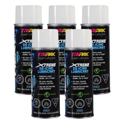 Tripak Heat Xtreme All-Weather Penetrating Lubricant & Fast De-Icer Spray (5 Pack) – Heavy-Duty Anti-Seize, Rapid Frost & Ice Melter, Moisture Displacer, and Rust Protectant for Locks & Tools