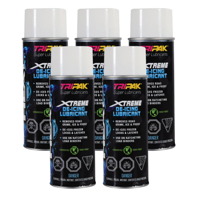 Tripak Heat Xtreme All-Weather Penetrating Lubricant & Fast De-Icer Spray (5 Pack) – Heavy-Duty Anti-Seize, Rapid Frost & Ice Melter, Moisture Displacer, and Rust Protectant for Locks & Tools