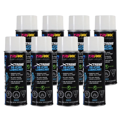 Tripak Heat Xtreme All-Weather Penetrating Lubricant & Fast De-Icer Spray (8 Pack) – Heavy-Duty Anti-Seize, Rapid Frost & Ice Melter, Moisture Displacer, and Rust Protectant for Locks & Tools