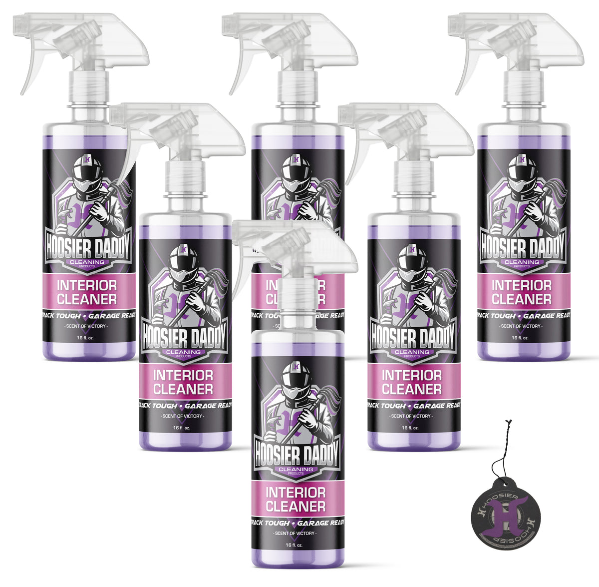 Hoosier Daddy 16oz Car Interior Cleaner - lifts dirt, Stains, & Odors from Upholstery, Carpets, & Dashboards Safe for all surfaces, Leaves Vehicle Fresh & Spotless(6-Pack)
