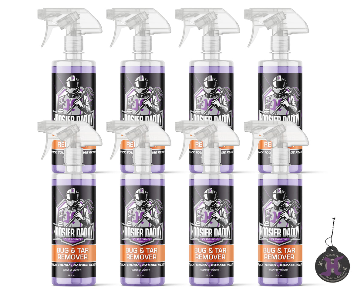 Hoosier Daddy 16oz Car Bug & Tar Remover - Fast-Acting Formula Dissolves Tough Bugs, Tar, & Sap - Easy Spray-On, Wipe-Off Solution for a Spotless Polished finish(8-Pack)